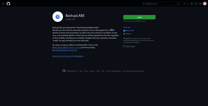 How to connect your GitHub account with BackupLABS - 04.gif