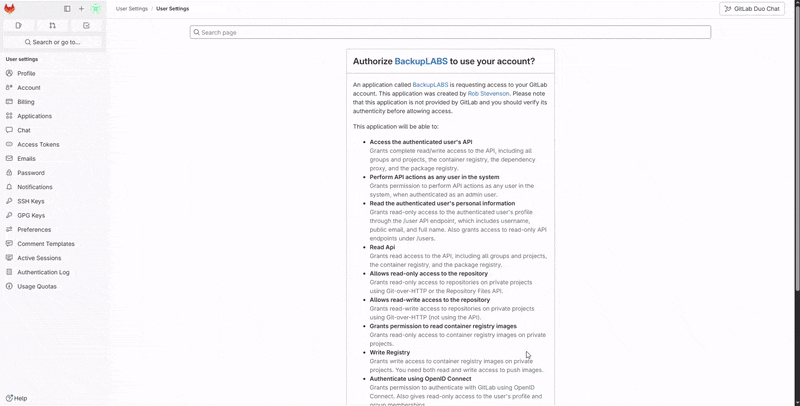How to connect your GitLab account with BackupLABS - 04.gif
