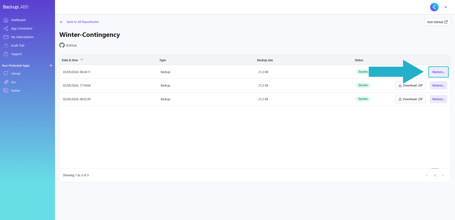How to restore an individual GitHub repository - 03.png