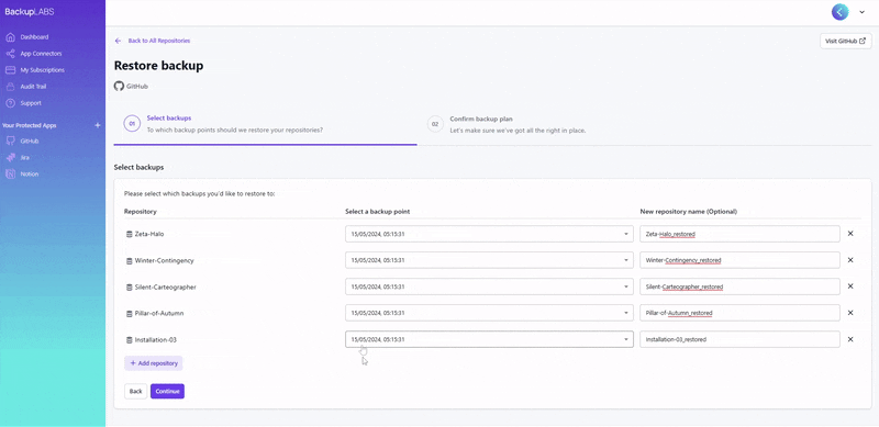 How to restore multiple GitHub repositories - 03.gif